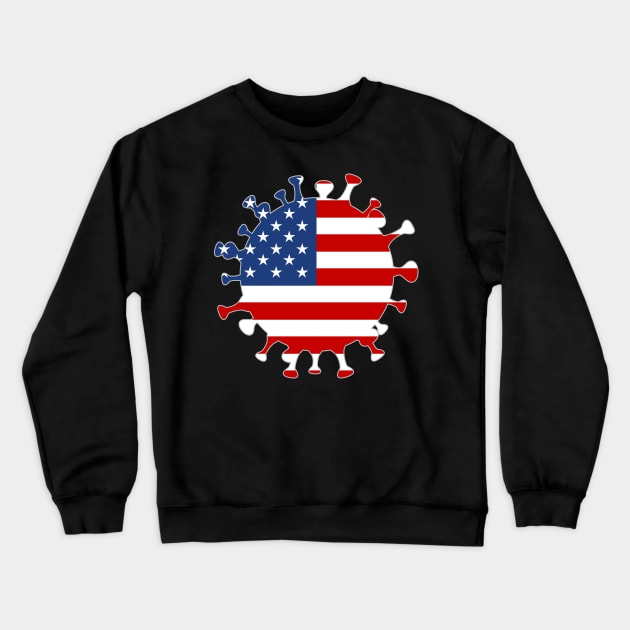 Coronavirus - COVID 19 - USA Crewneck Sweatshirt by Rabie